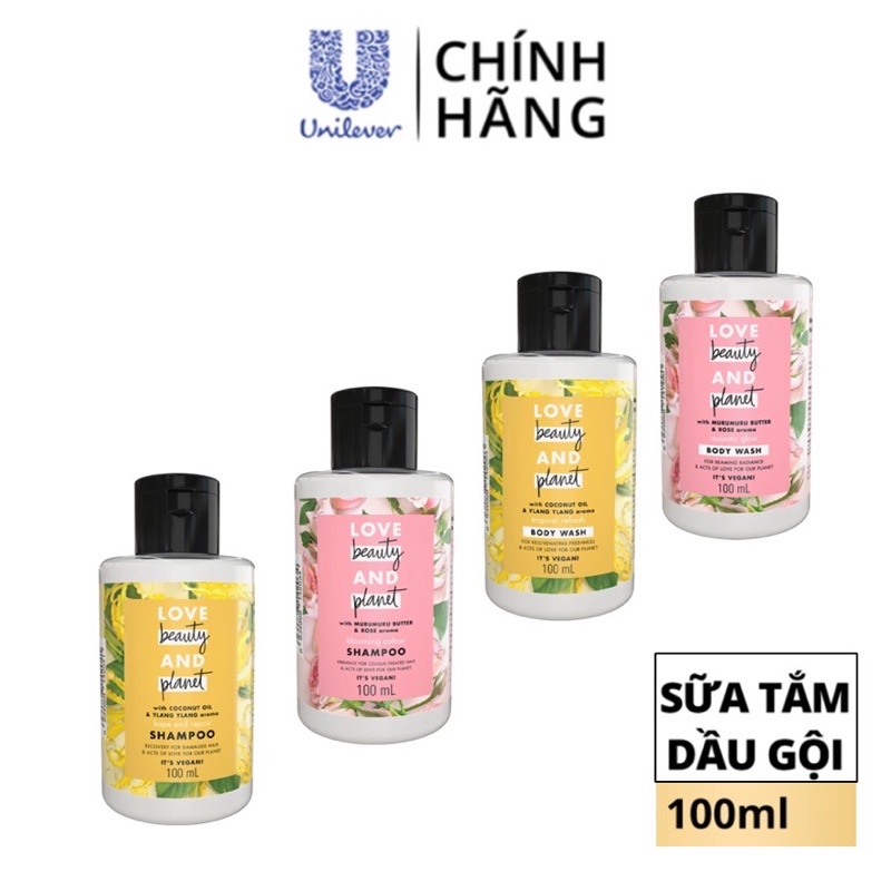 Dầu gội/ Sữa tắm Love Beauty and Planet 100ml x1