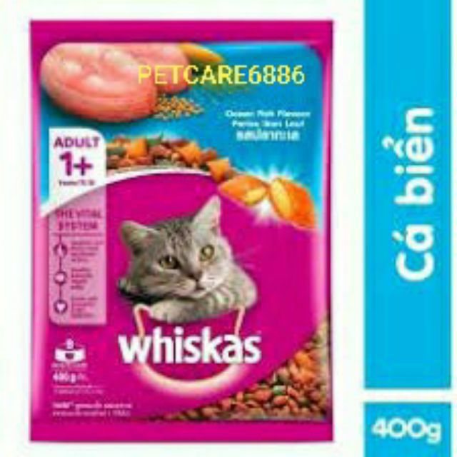 Thức ăn hạt khô mèo lớn whiskas 400g