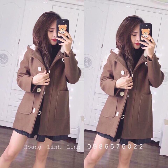 Áo khoác dạ có mũ HÀN QUỐC- HOTTREND 2020 ( có ảnh thật) | BigBuy360 - bigbuy360.vn
