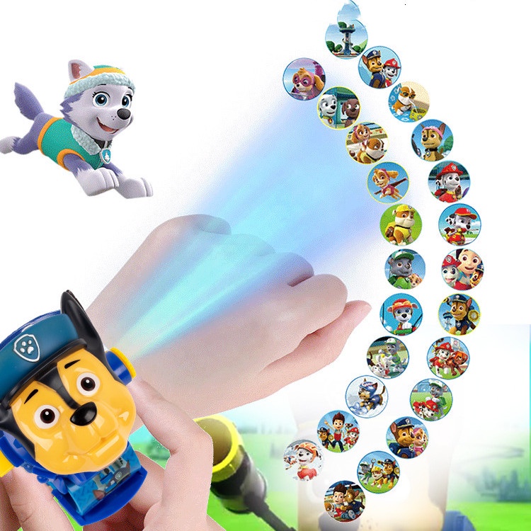 SABUY Disney Kids Projector Watch PAW Patrol Frozen Minnie Cute Cartoon Children Toy Watch 24 Pattern Projection