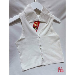 áo thun croptop 3 lỗ cổ bẻ cài cúc hs