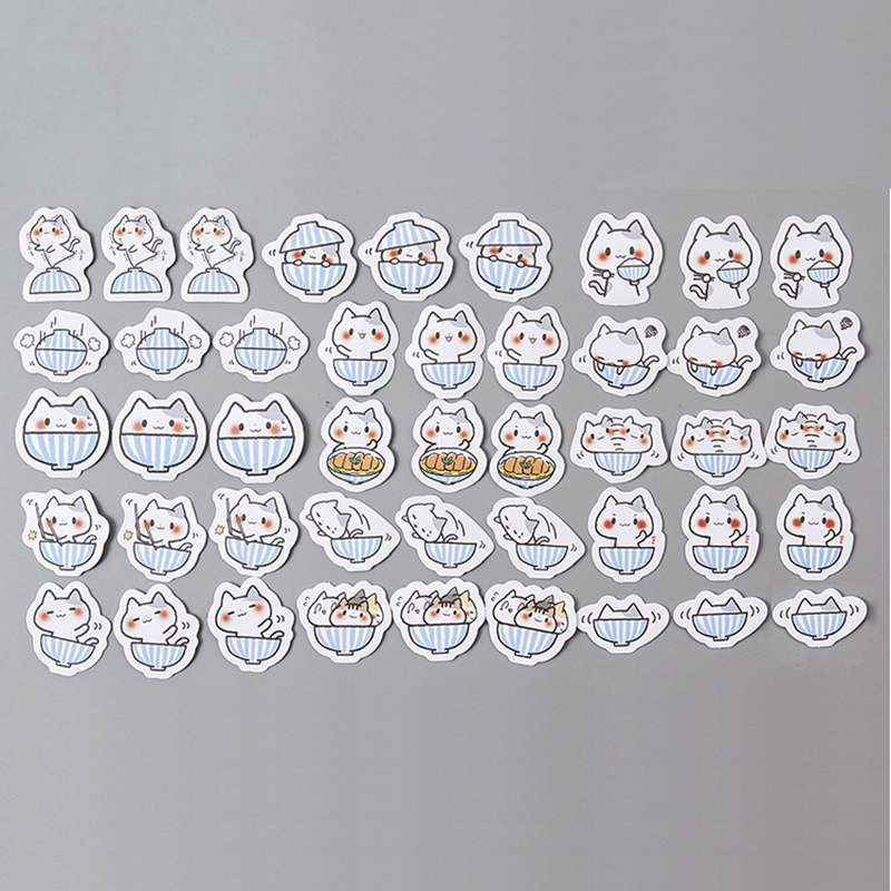 Set 45 Miếng Dán Trang Trí Hình Mèo Dễ Thương