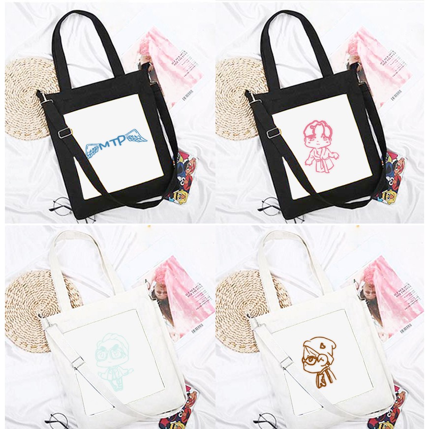Túi tote thêu sơn tùng TTT24 túi 2 lớp đeo chéo mtp cute dễ thương