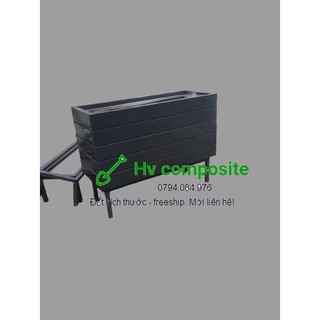 Chậu trồng cây composite màu ghi sẫm
