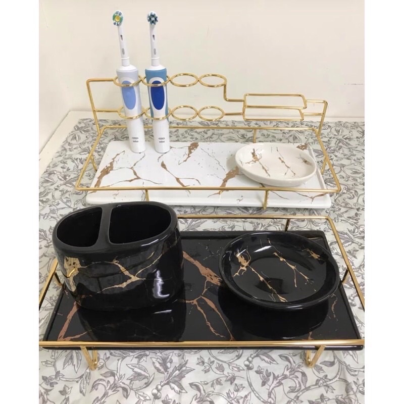 Cốc sứ để cọ trang điểm,bàn chải,kem đánh răng cao cấp