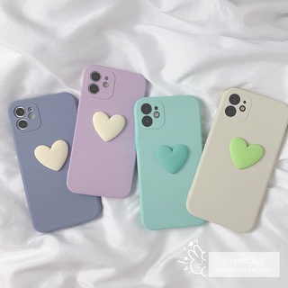 Ốp Điện Thoại TPU Mềm Màu Trơn Họa Tiết Trái Tim 3D Cho iPhone 6 6s Plus SE 2020 2022 5 5s 2016