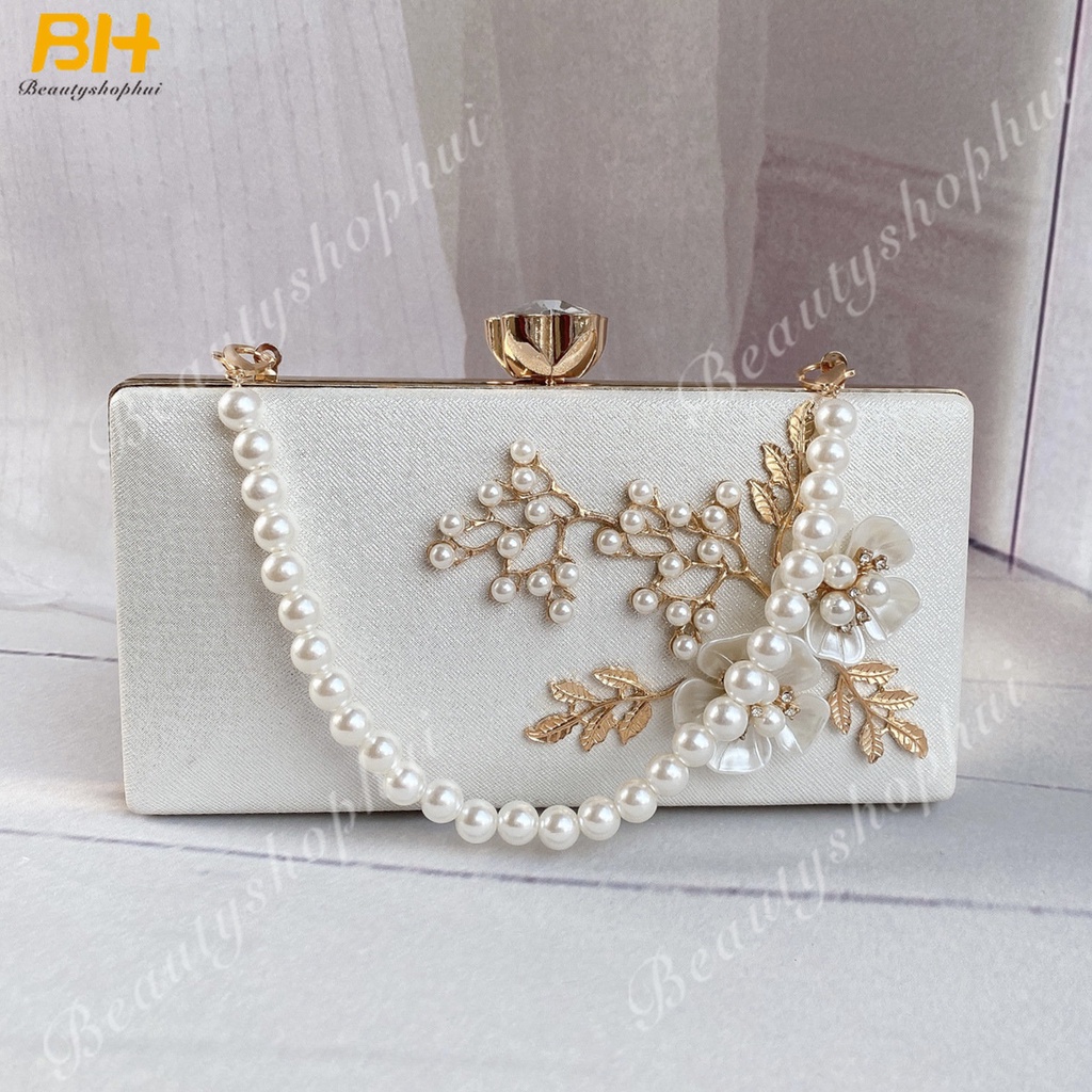 Túi Đeo Chéo Đính Hoa Ngọc Trai Thời Trang 2022