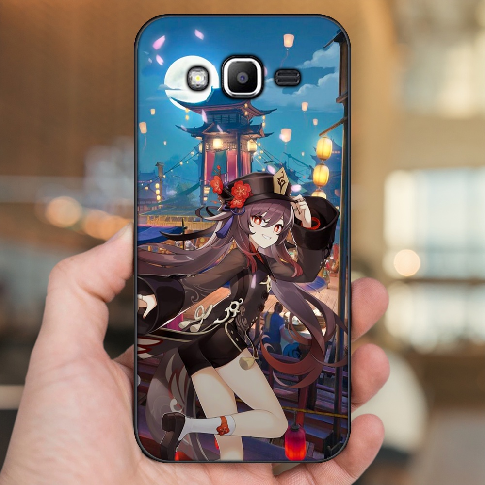 Ốp lưng Samsung J2 Prime, J3 2016, J5 2015 viền đen in hình Hutao Genshin Impact