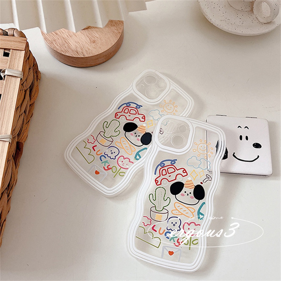 Ốp Điện Thoại Mềm In Hình Chú Cún Hoạt Hình Dễ Thương Cho iPhone 14 13 12 11 Pro Max SE2020 X XR Xs Max 7 8 Plus