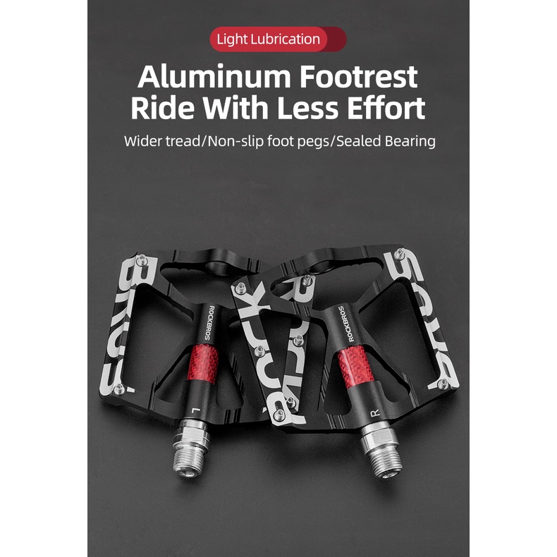 ROCKBROS Bicycle Pedals Ultralight MTB Mountain Bike Pedal Platform Reflective Aluminum Alloy Bearing Cycling Pedals Accessories
