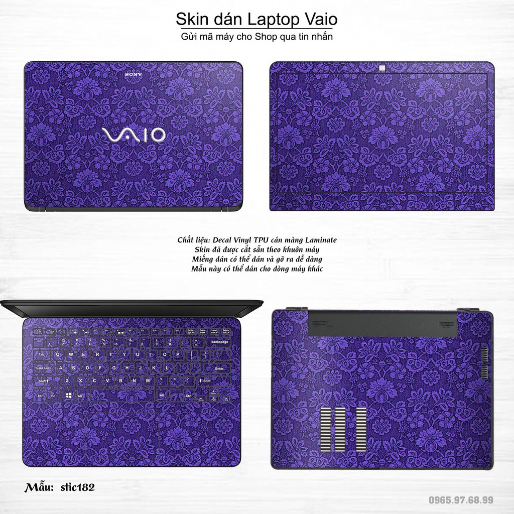 Skin dán Laptop Sony Vaio in hình Hoa văn sticker _nhiều mẫu 30 (inbox mã máy cho Shop)