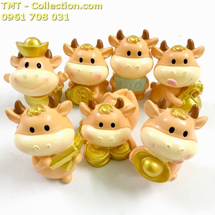 Tượng Nhựa Con Trâu Cute. kích thước 4x5.5cm - SP005050