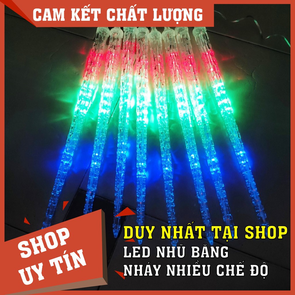 Đèn LED sao băng 8 ống trang trí treo cây
