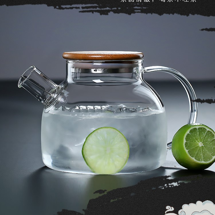 Bộ Ấm Trà Pha Lê Bình Trà Hoa Cúc Thủy Tinh 6 Chén Dung Tích 1000 Ml Chịu Nhiệt Có Lõi Lọc