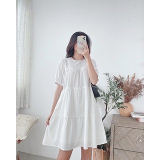 váy baby doll cổ tròn cộc tay