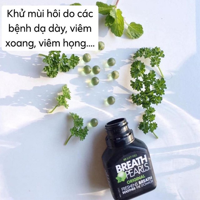 Viên Uống Thơm Miệng Breath Pearls Úc hộp 50 viên, hôi miệng,hơi thở khó chịu