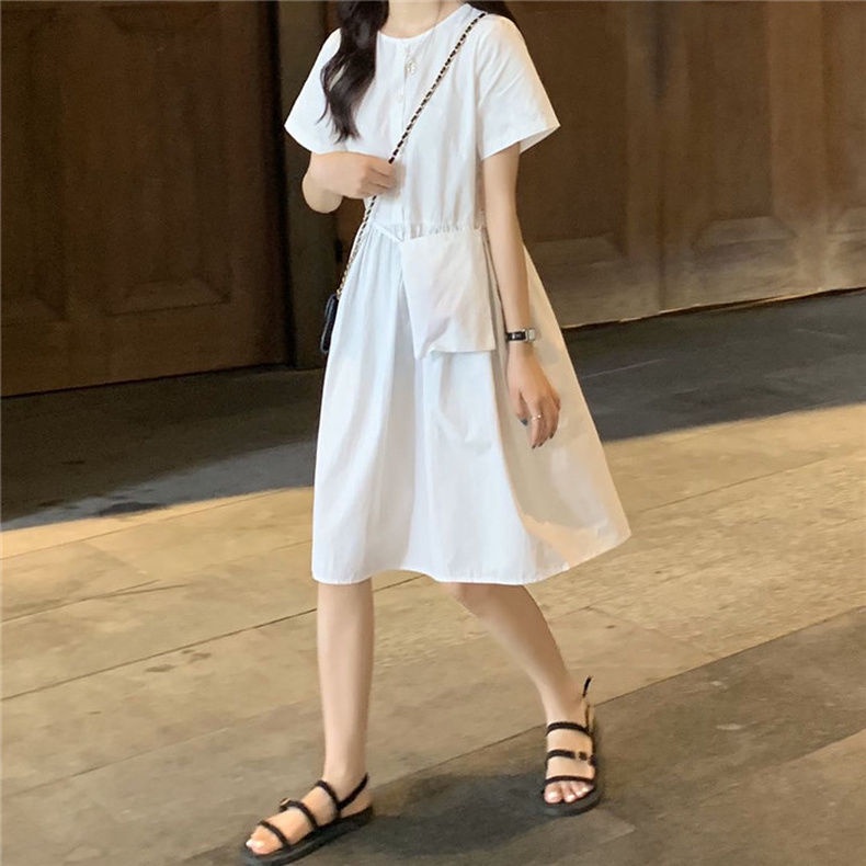 Đầm dáng rộng thiết kế đơn giản dễ thương phong cách Nhật Bản