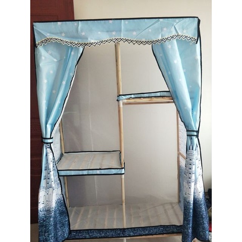 tủ vải khung gỗ 2 buồng gỗ bọc nhựa chống ẩm mốc loại tốt nhất có bảo hành