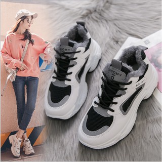 [KHUYẾN MÃI] Siêu phẩm giày thể thao nữ Đế Độn- Phản Quang- Lót Lông Fashion