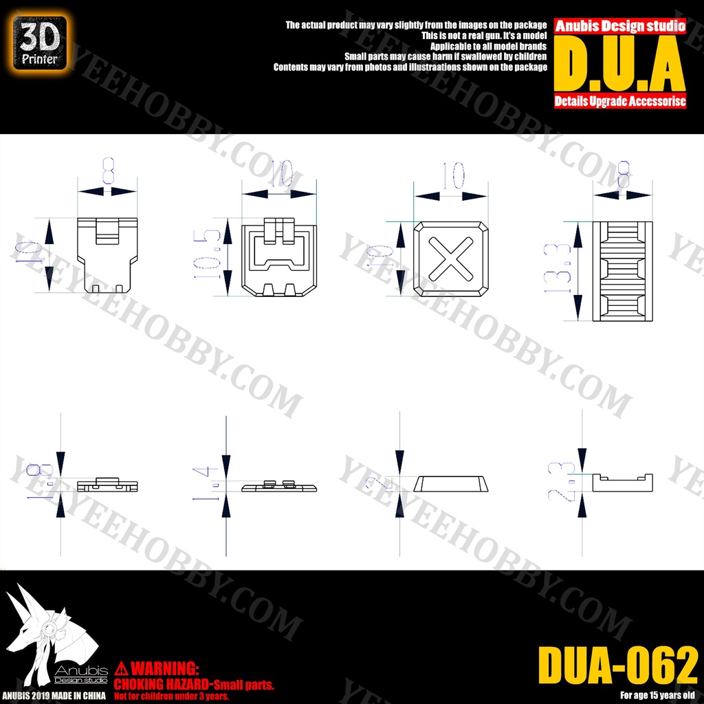 PHỤ KIỆN MOD ANUBIS - CHI TIẾT NHỰA MÔ HÌNH IN 3D DUA062