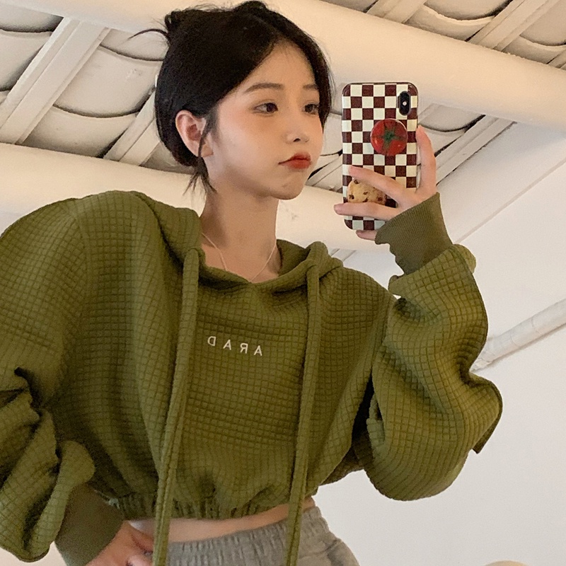 (ORDER TAOBAO)- ÁO NỈ CROTOP DÂY RÚT EO QUẢ TRÁM THỜI TRANG