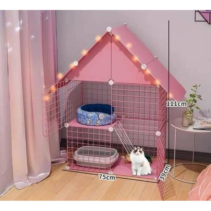<Tặng Dây Rút,Búa Gỗ,Cầu Thang>Combo chuồng Mèo 2 Tầng tự lắp ghép nhiều mẫu mã , màu sắc , dễ dàng lắp ghép .