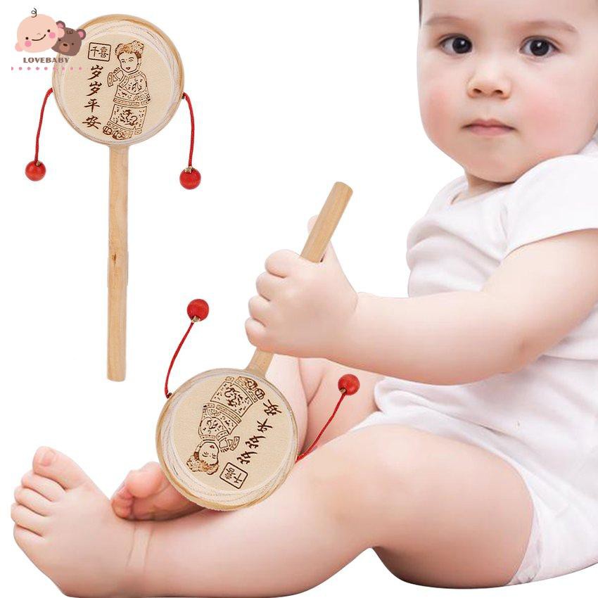 Trống Lục Lạc Gỗ Phong Cách Trung Hoa Cho Bé