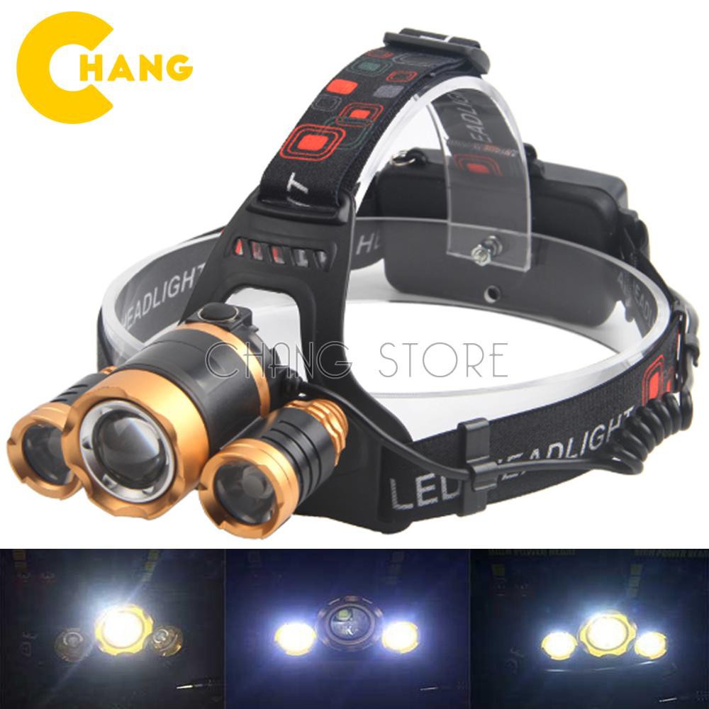 Đèn Pin Đội Đầu 3 Bóng Led Siêu Sáng, Thông Minh, Tiện Dụng