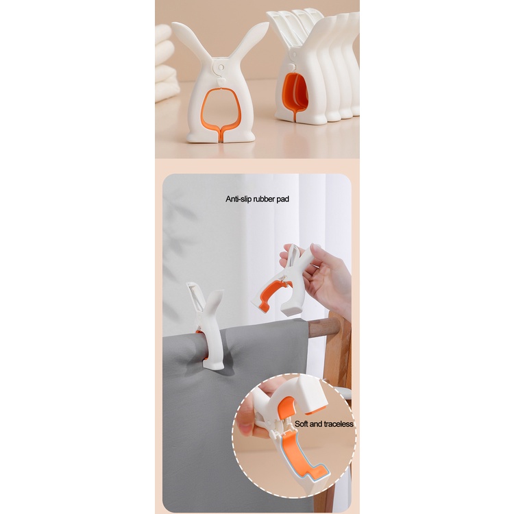 1 Kẹp Phơi Chăn Mền Chống Gió Hình Tai Thỏ Đơn Giản Siêu Bền