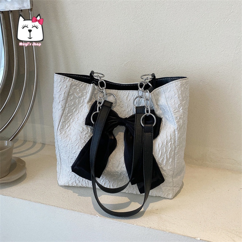 Túi Xách tote Cỡ Lớn Đính Nơ Xinh Xắn