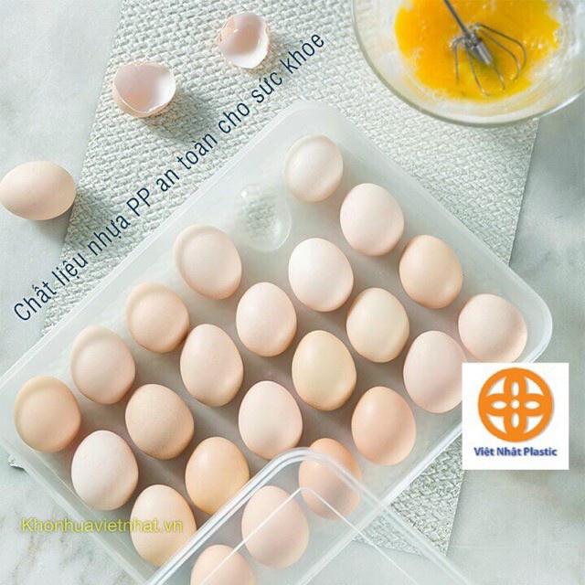 Hộp đựng trứng 24 quả có nắp đậy nhựa Việt Nhật, hộp bảo quản trứng không bị vỡ chắc chắn