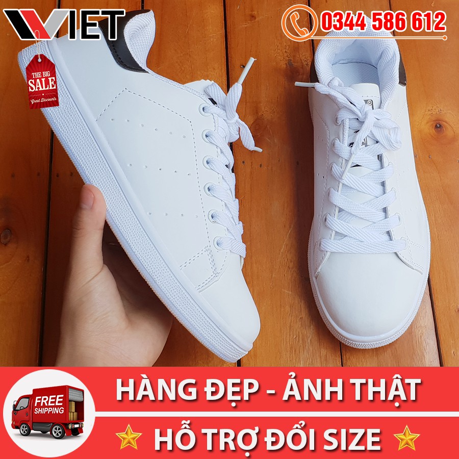 Giày Sneaker Stan Smith Trắng Gót Đen Giá Siêu Rẻ