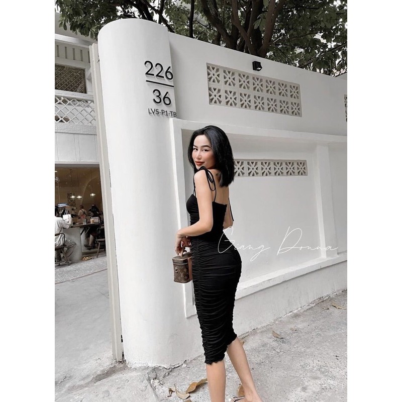 Váy body nhún dáng dài
