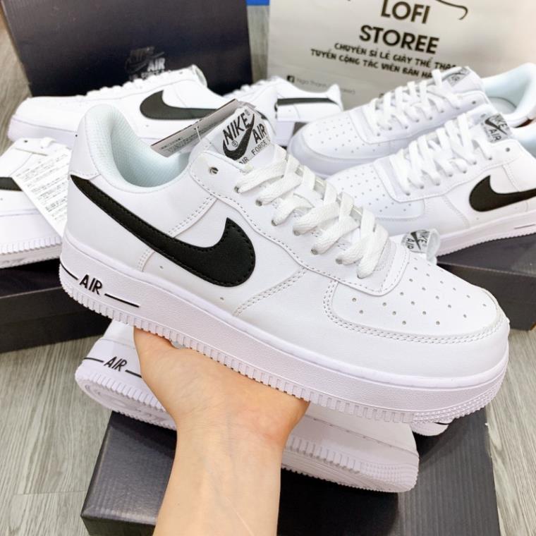 [FreeShip-bản đẹp ] giày af1 trắng móc đen thấp cổ, Giầy Air Force Trắng vạch đen Full giày AF1