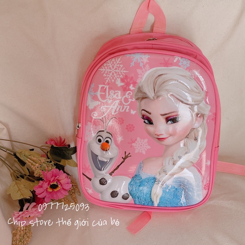 Ba lô cho bé , ba lô hình công chúa Elsa dành cho bé tiểu học , siêu nhẹ và chống nước