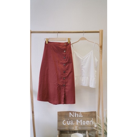 Chân váy Linen nút xéo - Nhà của Moon