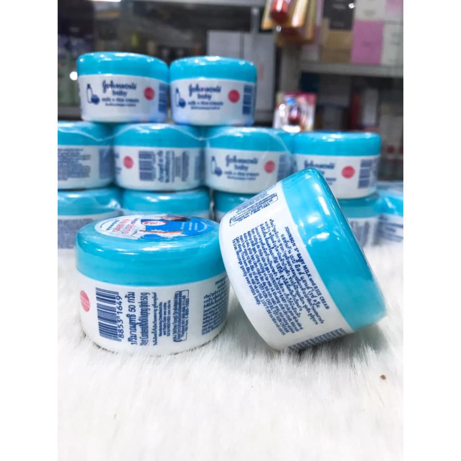 Kem Dưỡng Da Johnson’s Baby Milk Cream Nắp Xanh 50g chính hãng cty nhập khẩu