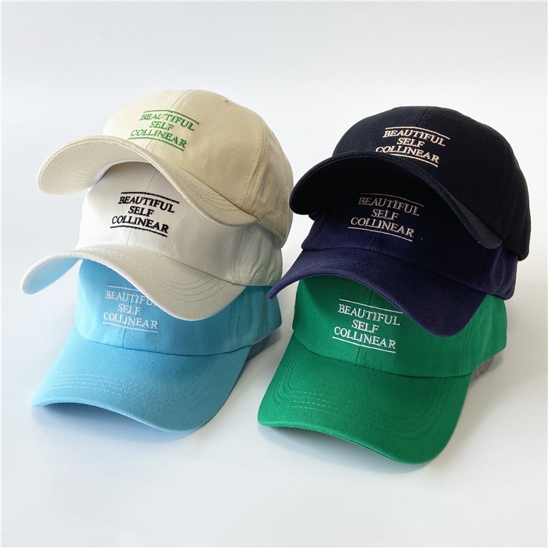 Mũ lưỡi trai LINJW cotton thêu chữ đơn giản thời trang