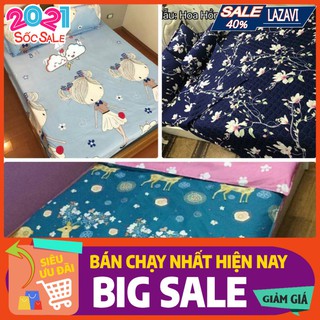 Xả kho Ga Bọc Nệm 1M8 Kèm 2 Vỏ Gối Nằm POLY