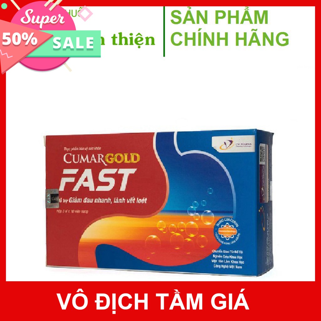 CumarGold Fast – Hỗ trợ điều trị Viêm loét dạ dày. giảm đau dạ dày (30 viên)