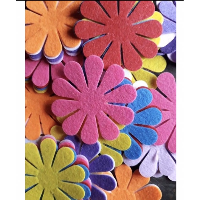 Hoa nỉ cắt sẵn túi 100 bông