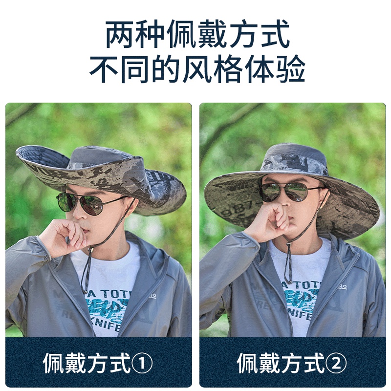 Mũ Vành Rộng Chống Nắng Thoáng Khí Thời Trang Mùa Hè Cho Nam