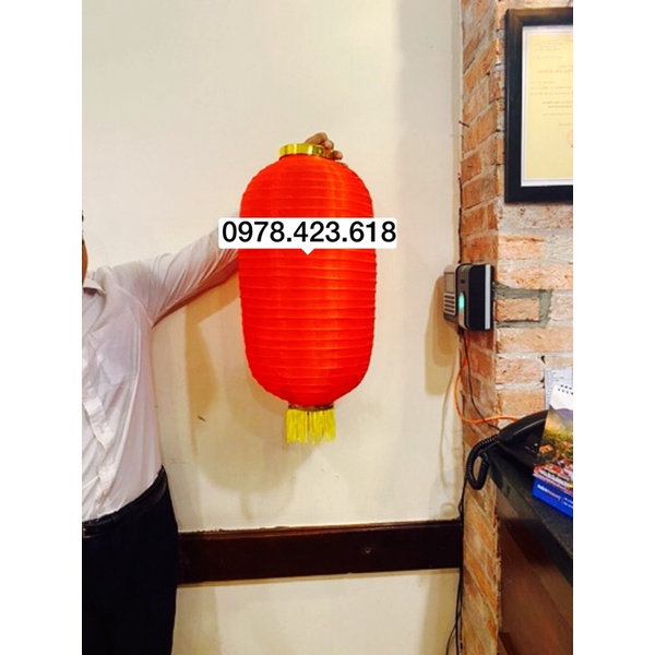 Đèn Lồng Đỏ Bầu dục hình trụ dài trang trí Tết, Khai Trương, nhà chùa, khu du lịch, trường học, nhà hàng Trung quốc
