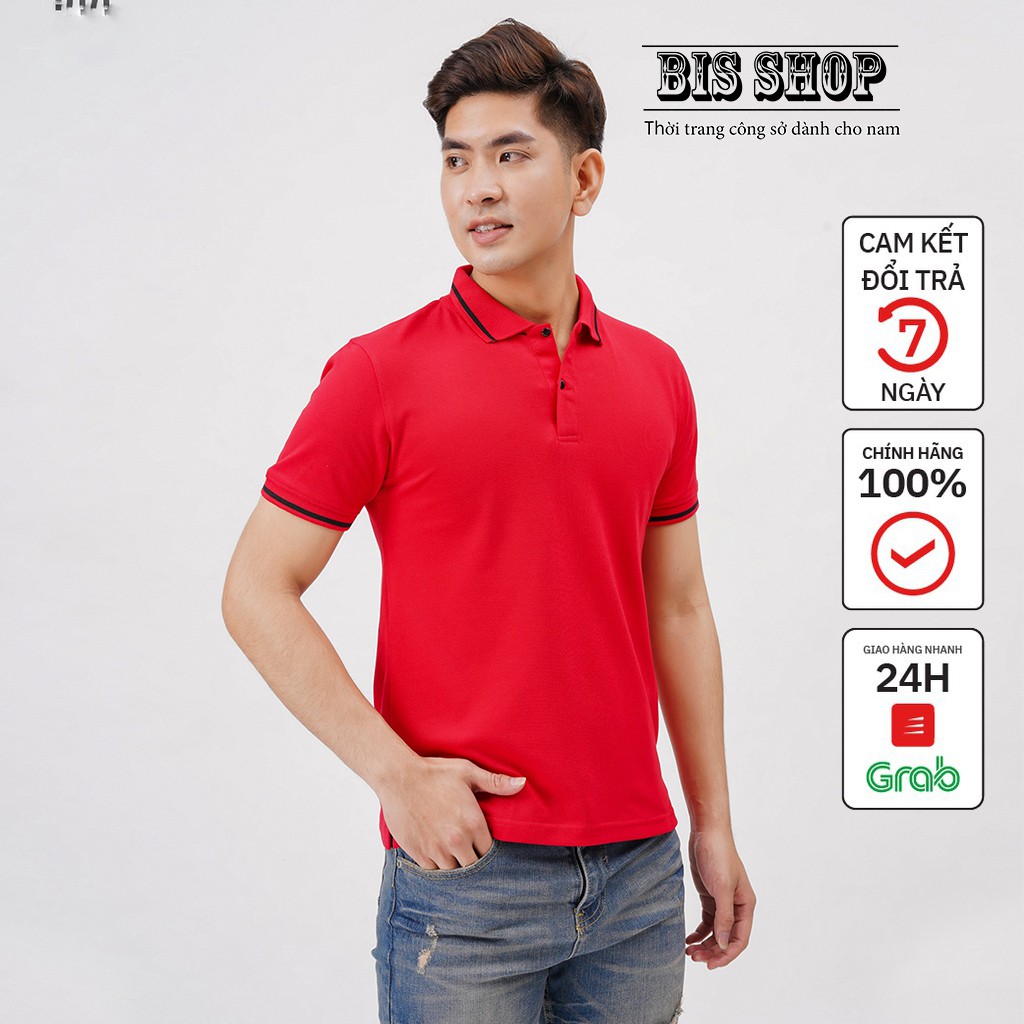 Áo thun Polo nam có cổ ngắn tay dáng bacsic, chất vải thun cotton dày dặn