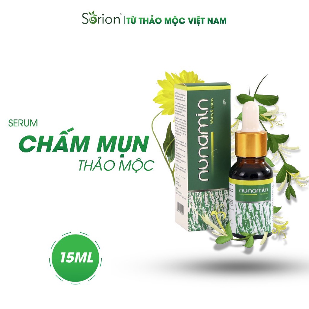 Nunamin Serum 15ML - Cho da Mụn cóc, Mụn cơm, Mắt cá chân, Chai chân, Mụn thịt, Mụn ruồi chiết suất từ thảo mộc Việt