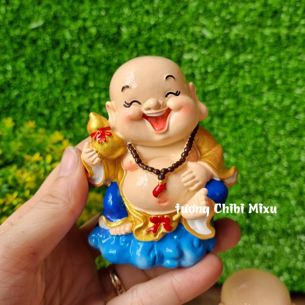 Tượng Di Lặc 9cm sơn nhũ vàng cao cấp