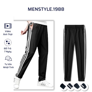 [XẢ HÀNG] Quần Nỉ Thể Thao 3 Sọc, Quần Thun Jogger Dài Nam Nữ Full Tem Tag Ống Bo, Ống Suông (Q001T)