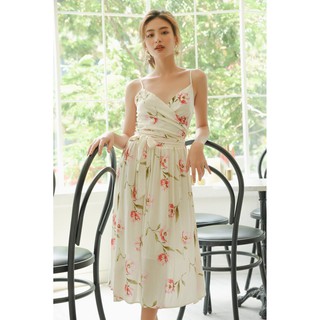 Đầm midi vạt đắp chéo hoa Hoivu (86)
