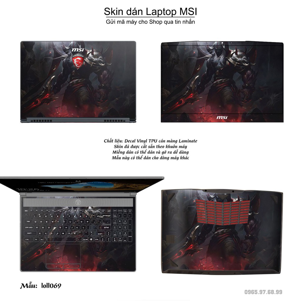 Skin dán Laptop MSI in hình Liên Minh Huyền Thoại nhiều mẫu 9 (inbox mã máy cho Shop)