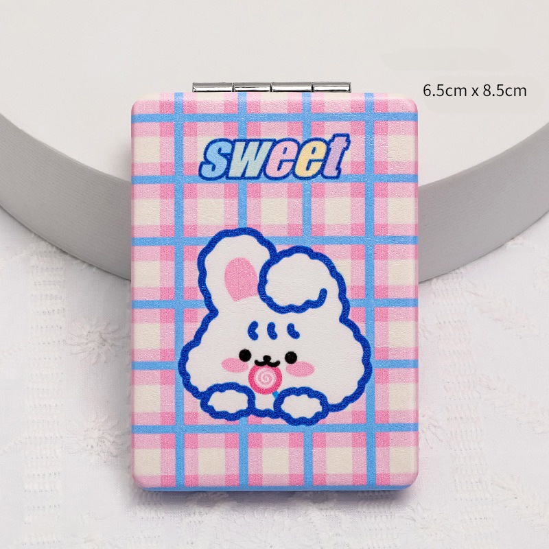 Gương mini 2 mặt bọc da nhiều mẫu dễ thương cute TooYoo TY0093